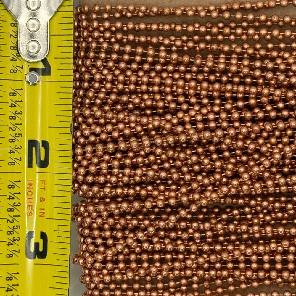 67ft‎ Bulk 2mm Copper Ball Chain Spool for Jewelry Making and Crafts